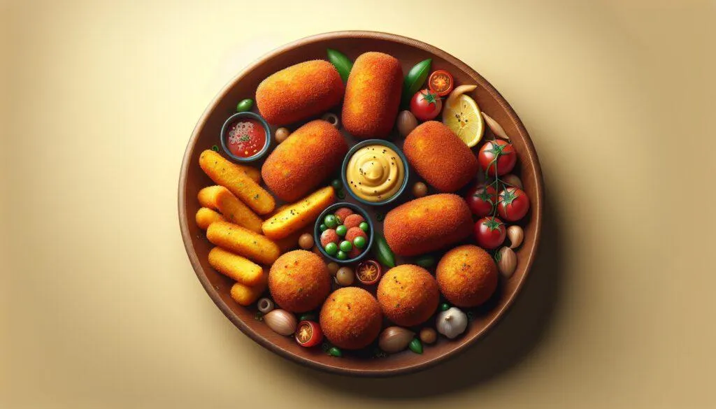 croquetas de hummus y pimientos asados croquetas